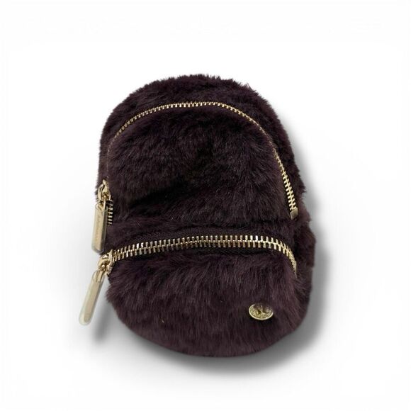 lululemon athletica Handbags - Lululemon NWT Everywhere Backpack Nano Plush Fleece in Black Plum/Gold One Size